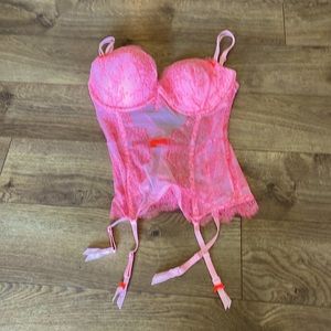 Victoria’s Secret corset top 36d with pink rhinestones